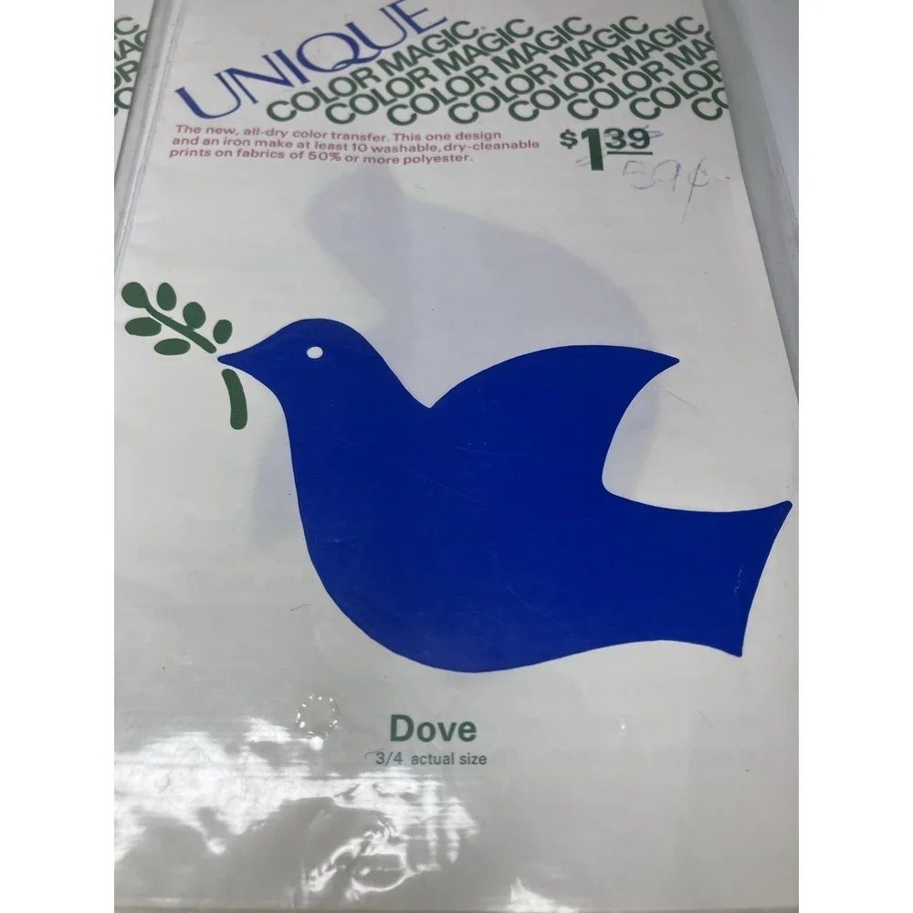 Vintage 70s UNIQUE Color Magic Iron On Color Transfers 2 Styles Apple Dove Craft